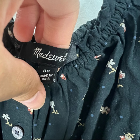 Madewell Tie-Back Button-Front Mini Dress in Geodot Floral size 00 - Picture 4 of 7